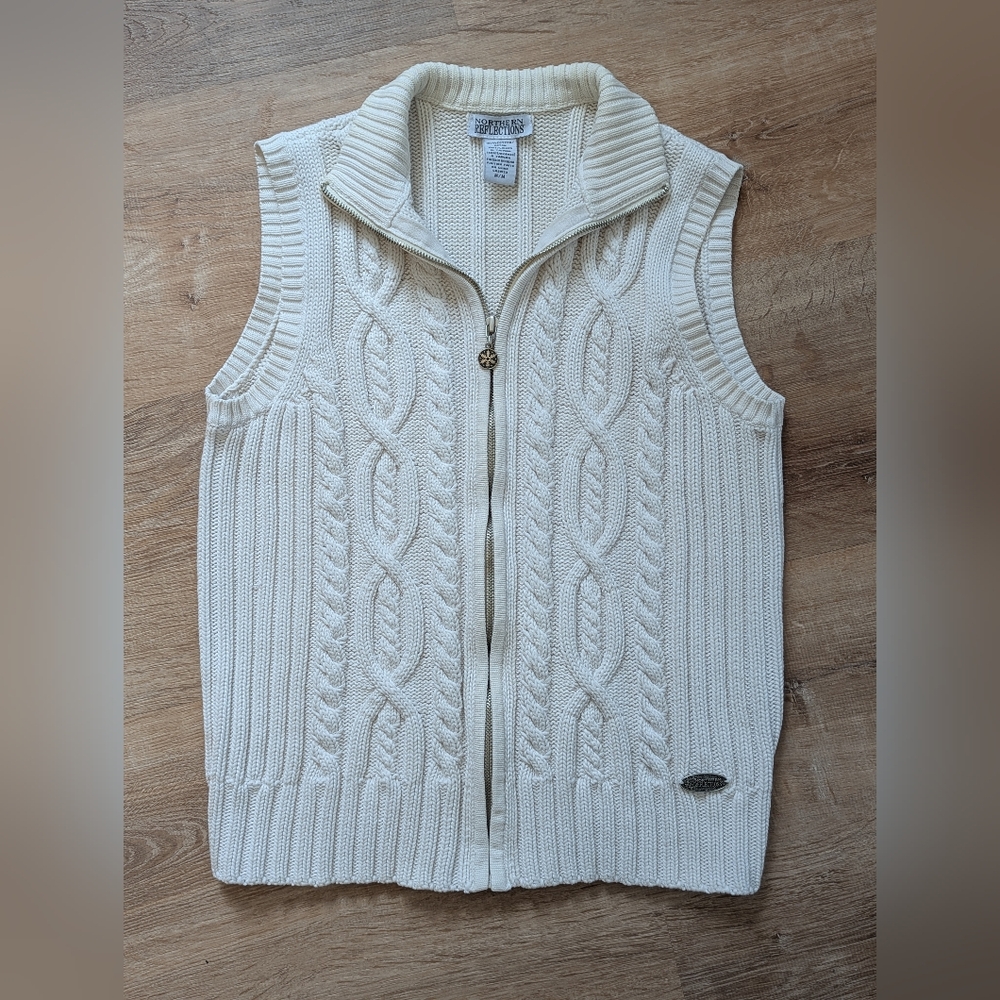 Northern Reflections Cream Cable Knit Vest